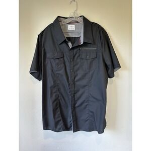 Craft + Flow Men's‎ Button Up Shirt Short Sleeve Black Cotton Blend Size 2XL